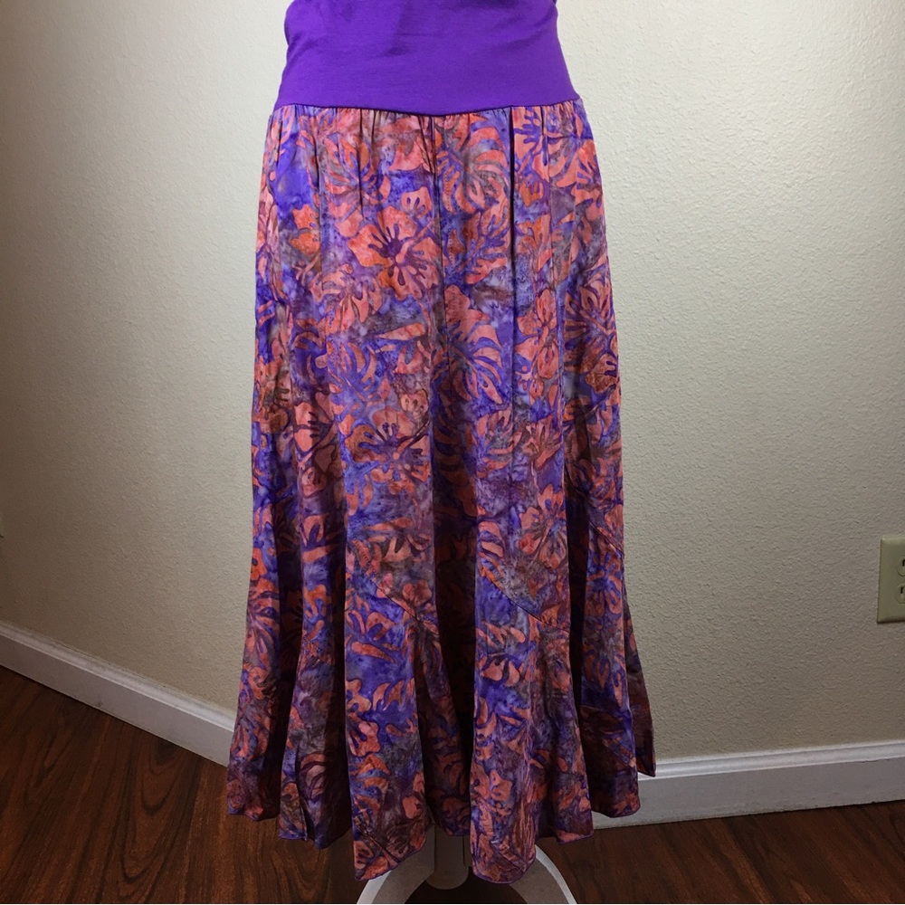 Maggie B. Women's Purple Pink Fit Flare Midi Skirt Size M NWT